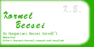 kornel becsei business card